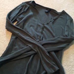 Henley Ribbed Long Sleeve